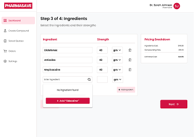 Pharmasave pharmacy management dashboard